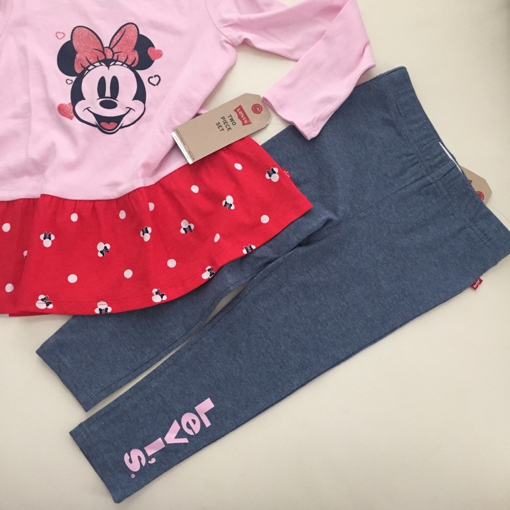 Disney by Levi’s Minnie Mouse Cute Pink Outfit - Picture 3 of 7